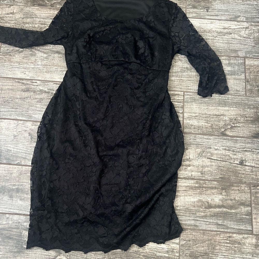 Elegant Black Lace Dress Maternity